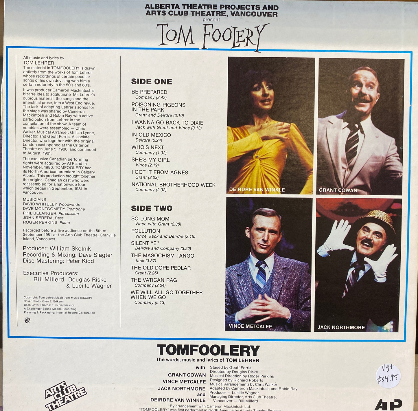 Tom Lehrer — Tom Foolery The Original Canadian Cast Album