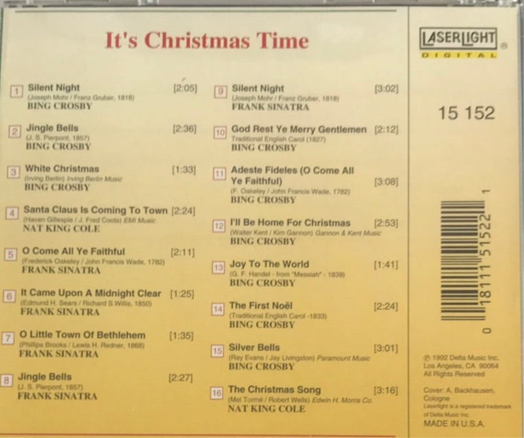 Bing Crosby, Frank Sinatra & Nat King Cole — It’s Christmas Time