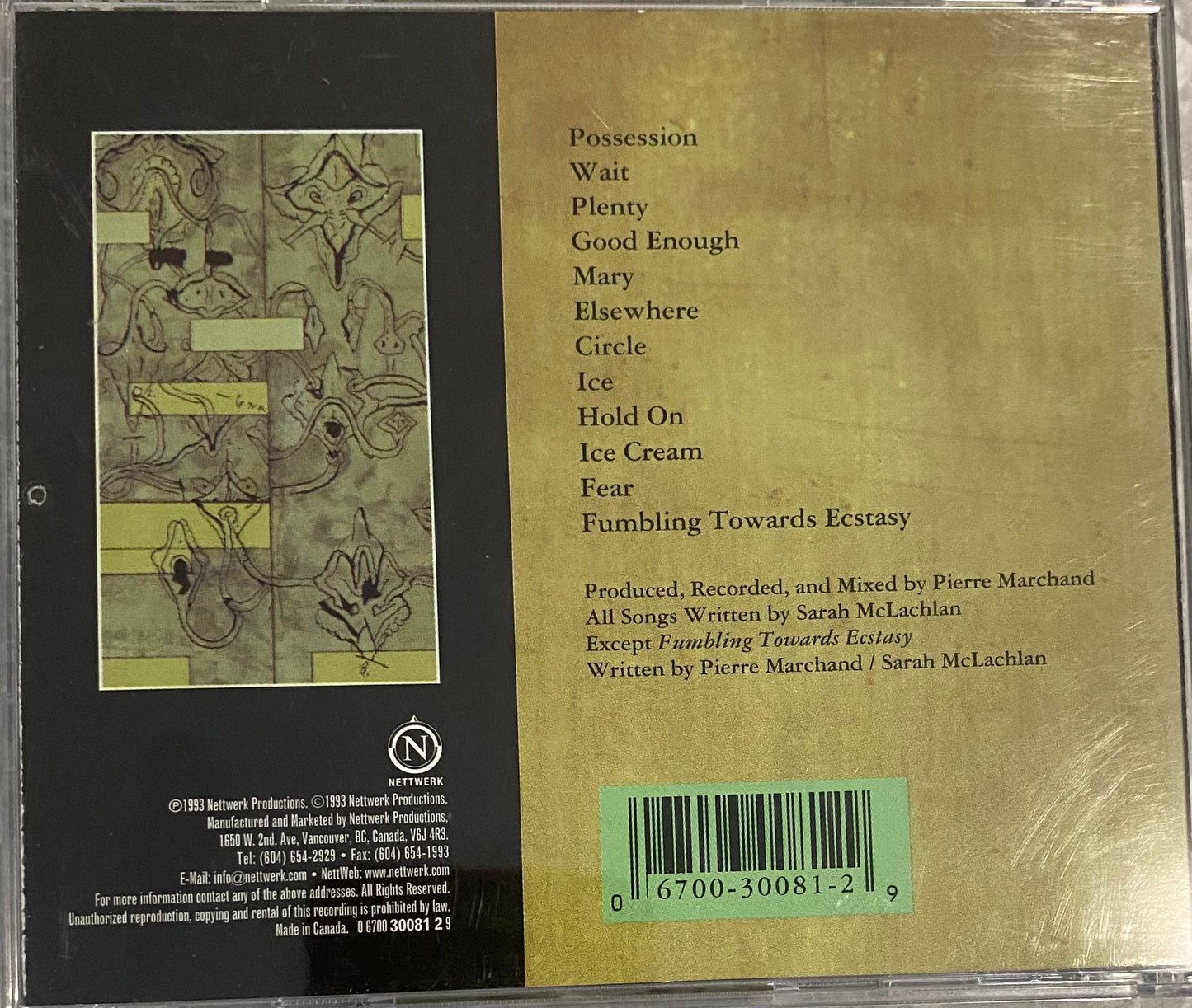 Sarah McLachlan — Fumbling Towards Ecstasy