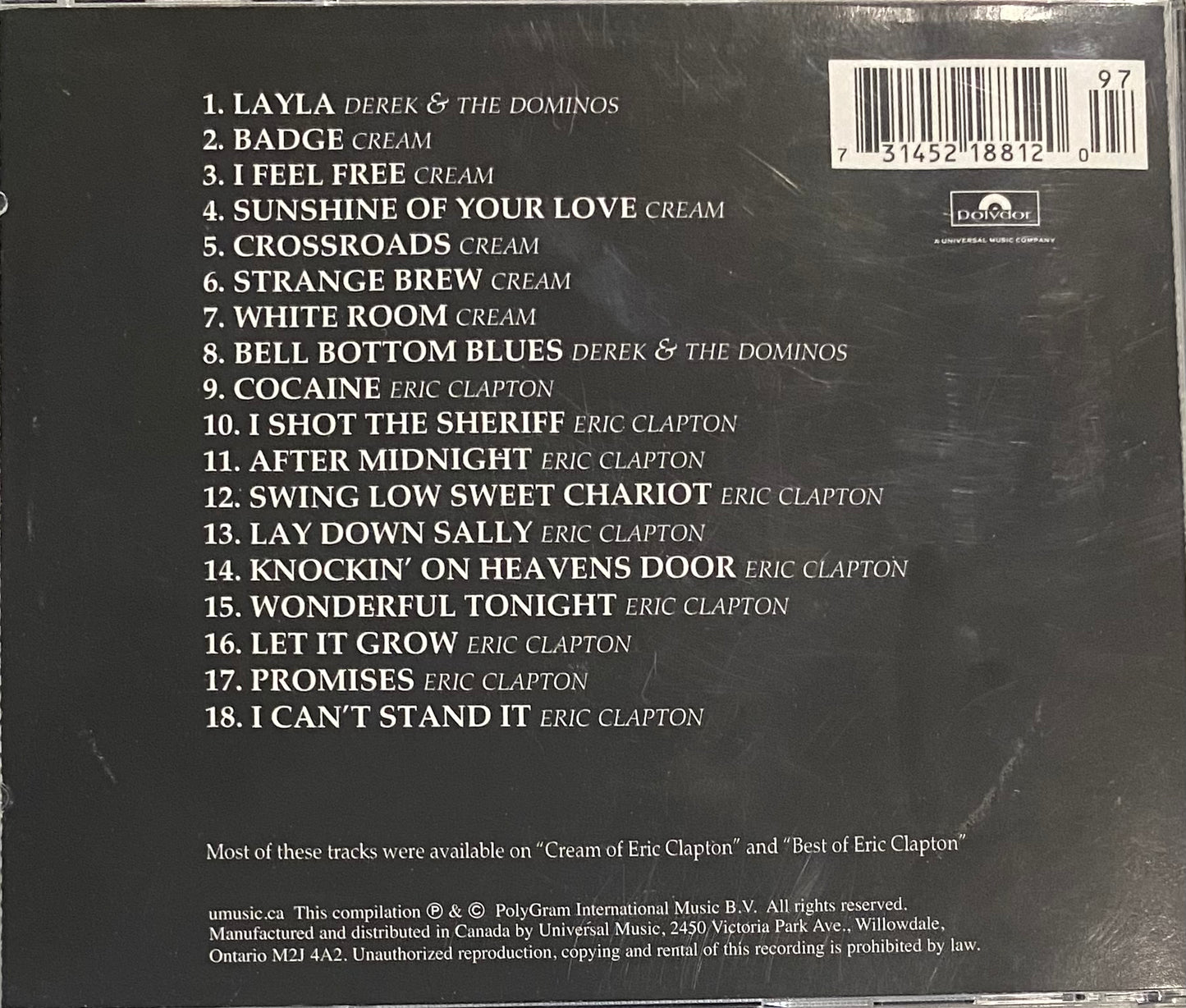 Eric Clapton — The Cream Of Clapton