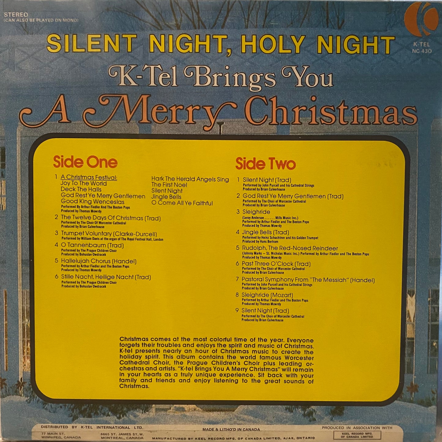 Various — Silent Night, Holy Night: K-Tel Brings You A Merry Christmas