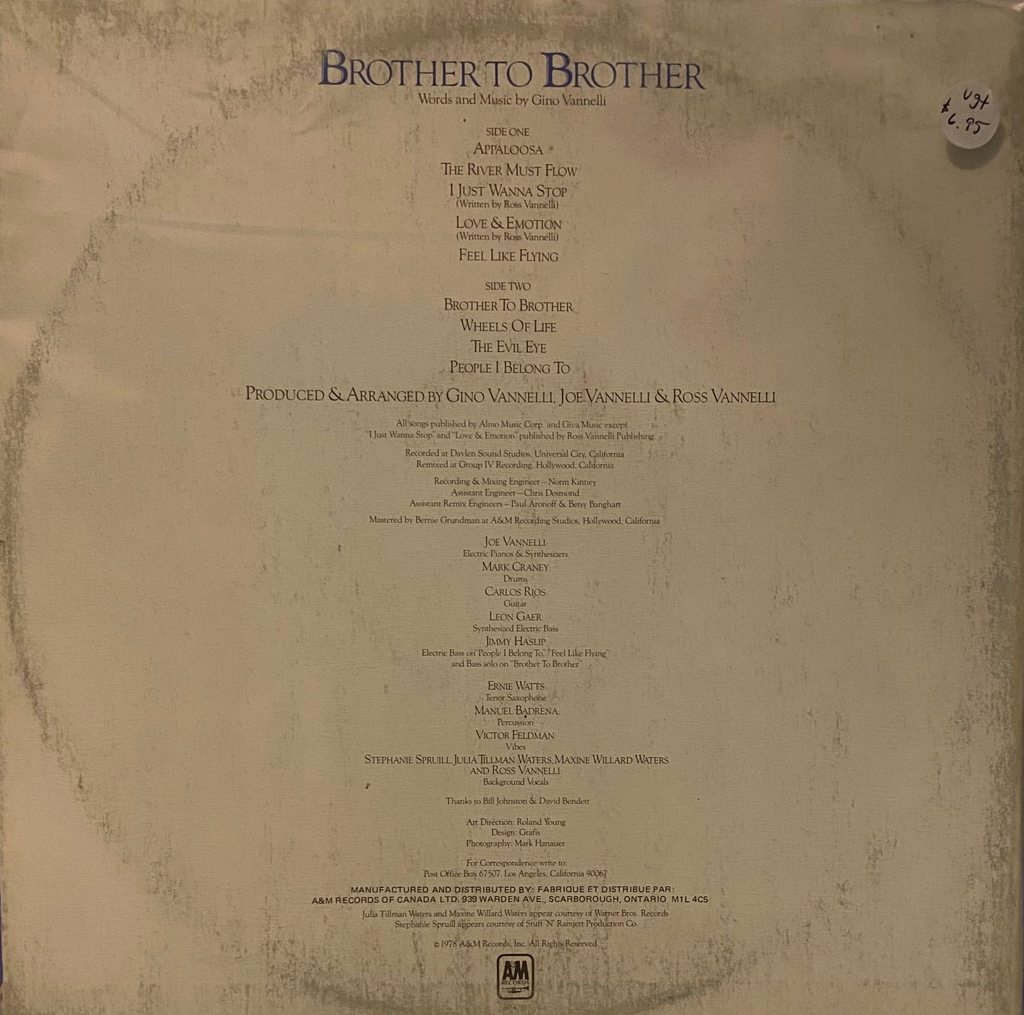 Gino Vannelli — Brother To Brother