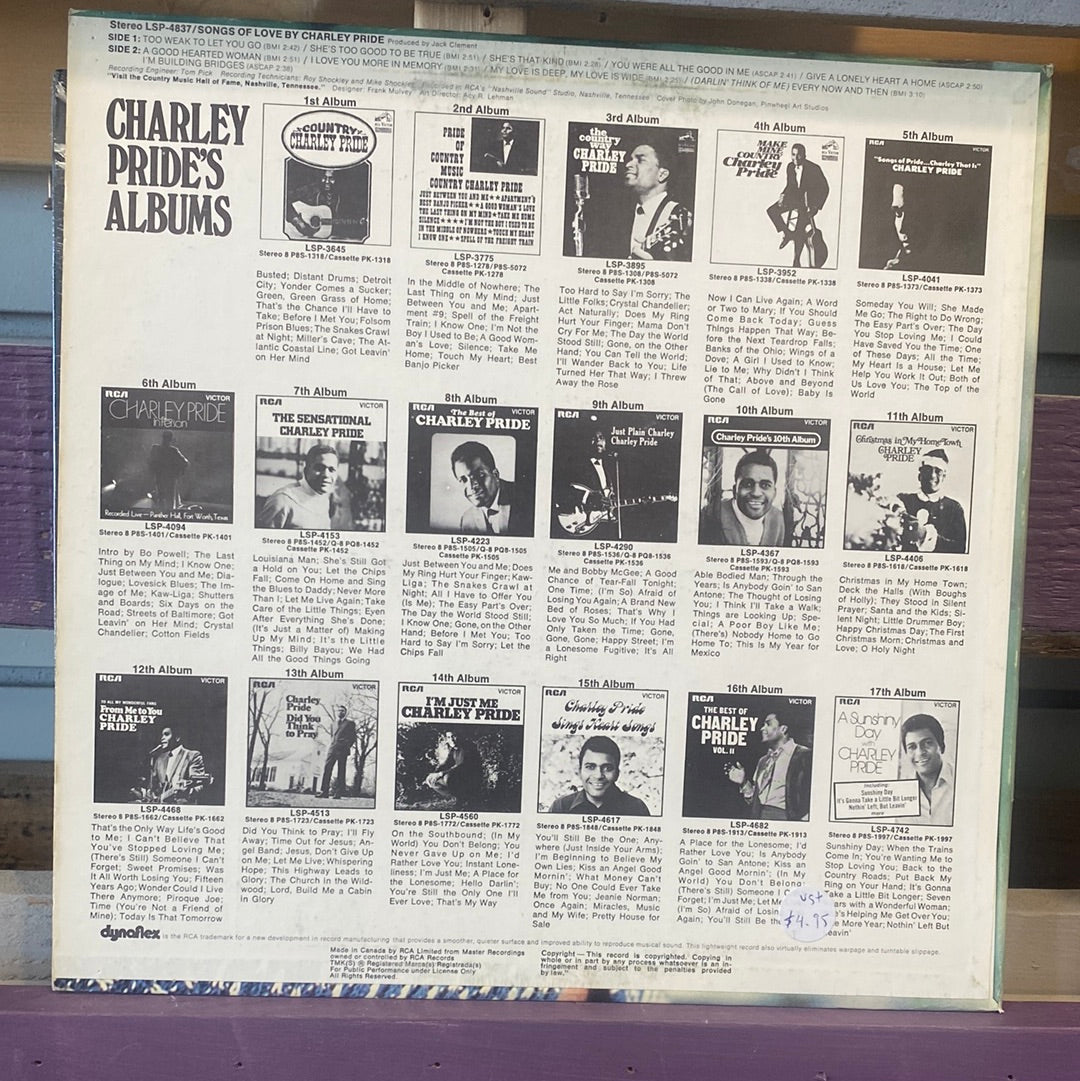 - Charley Pride - Songs of love By Charley Pride - Vinyl Record -