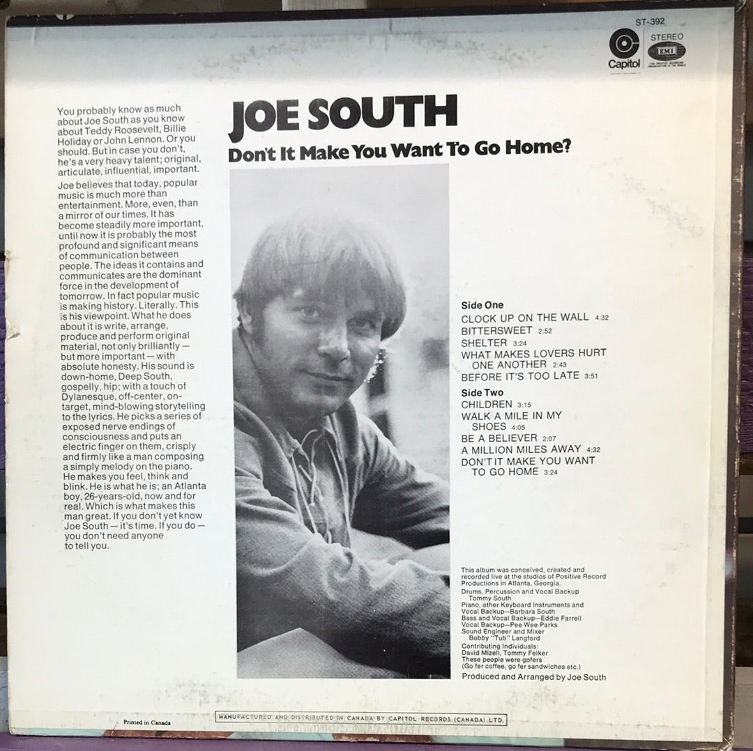 - Joe South - don’t it make you want to go home - Vinyl Record -