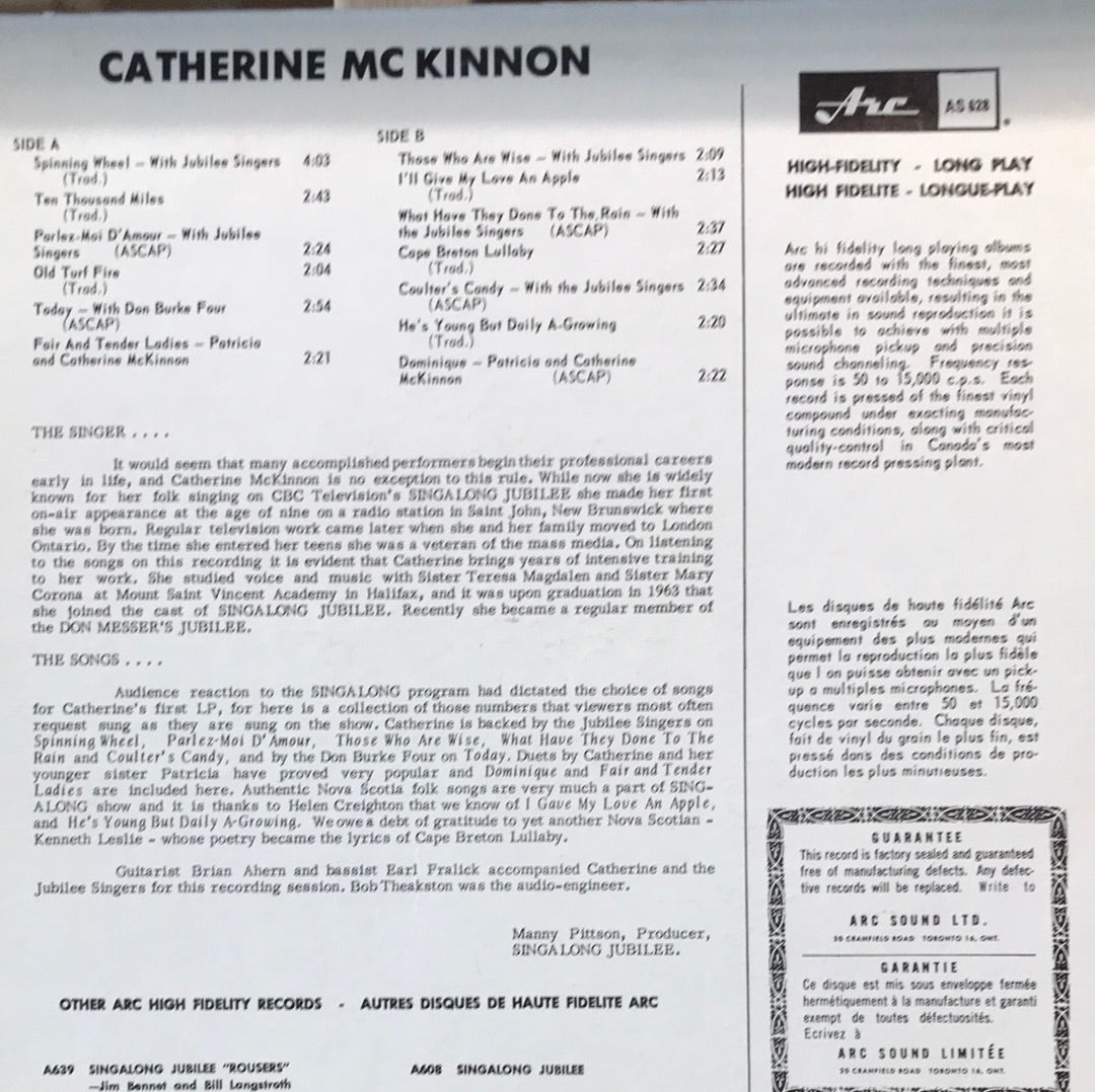 - Catherine McKinnon- The Voice of an Angel - Vinyl Record -