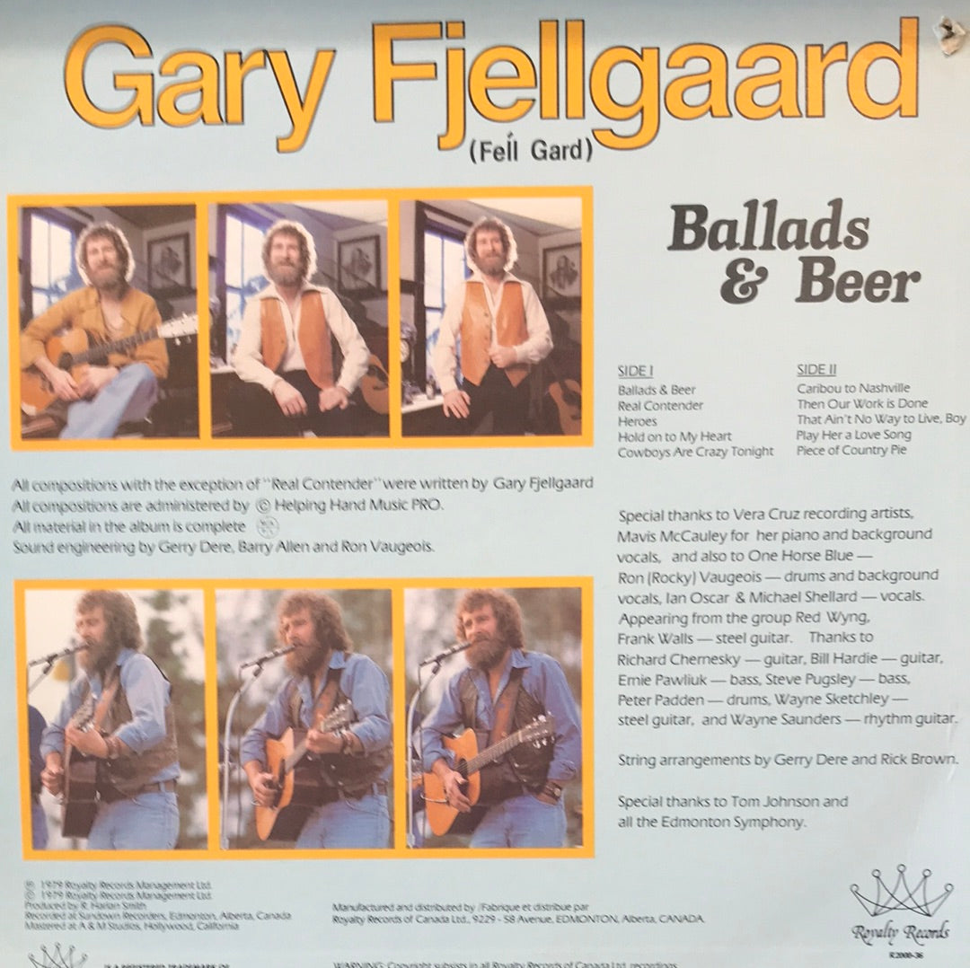 - Gary Fjellgaard - Ballads &Beer - Vinyl Record -