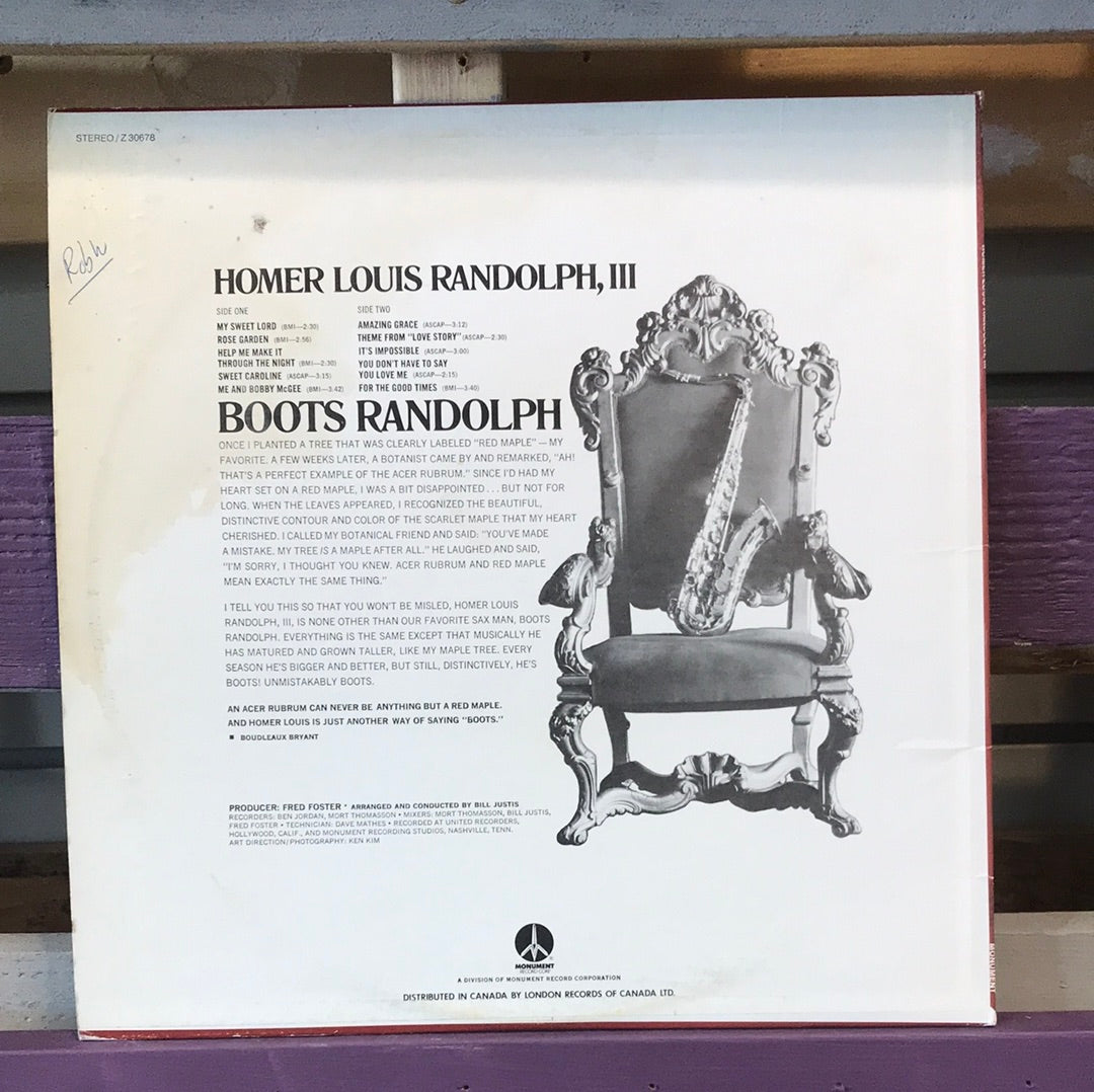 - Boots Randolph - Homer Louis Randolph III - Vinyl Record -