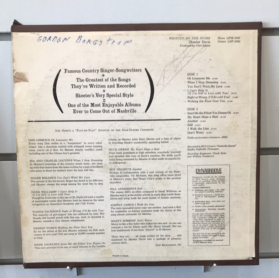 - Skeeter Davis - Written By The Stars - Vinyl Record -