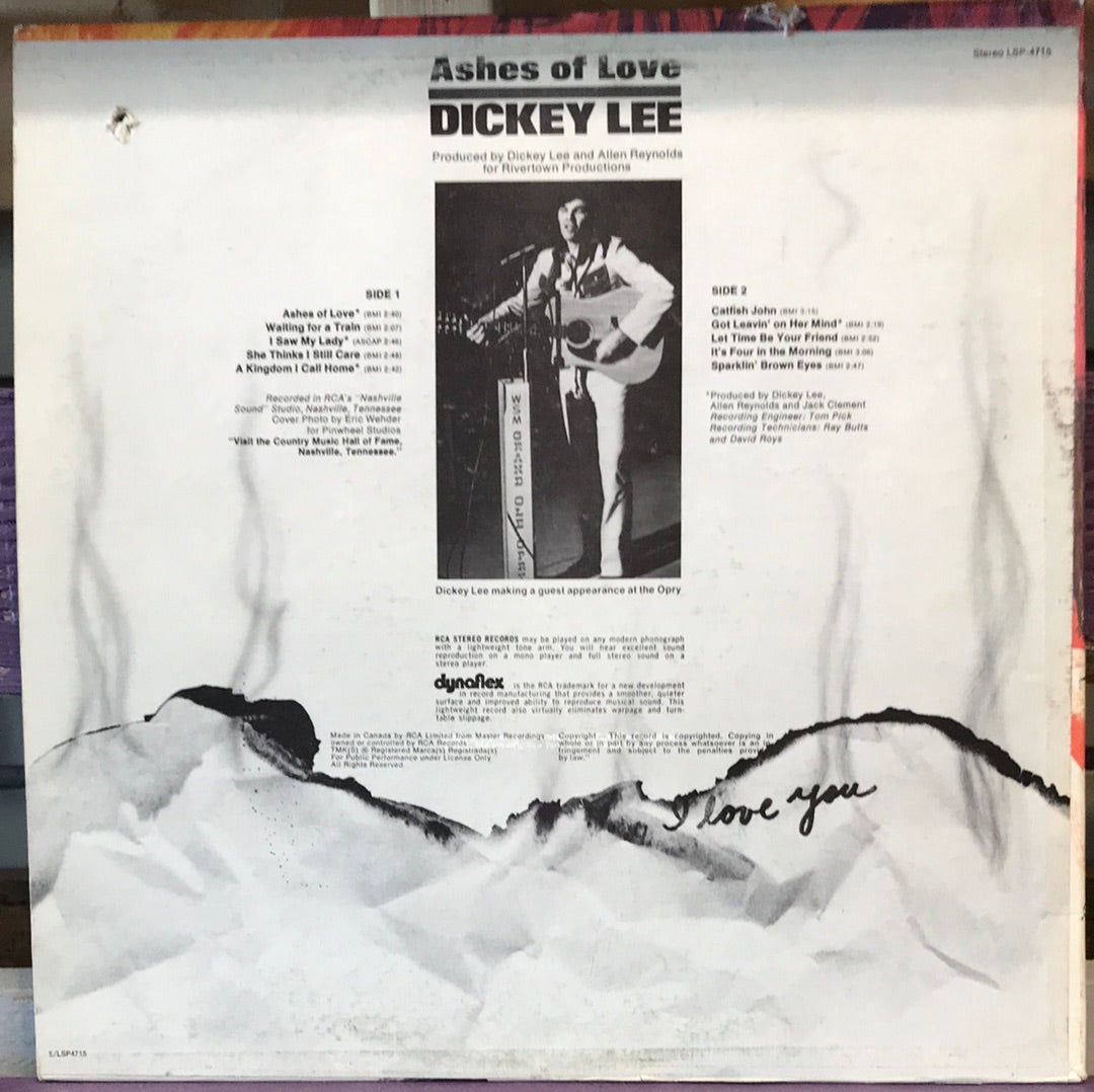 - Dickey Lee - Ashes of Love - Vinyl Record -