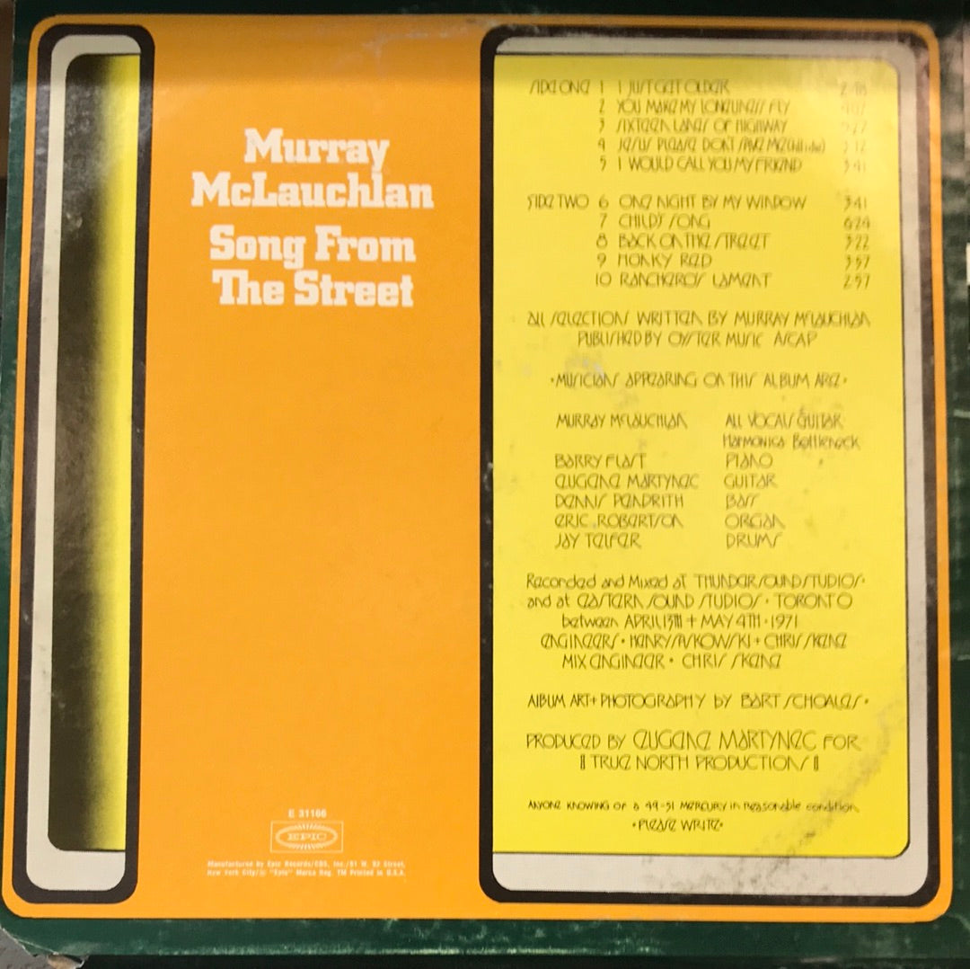 - Murray McLauchlan - Song From The Street - Vinyl Record -