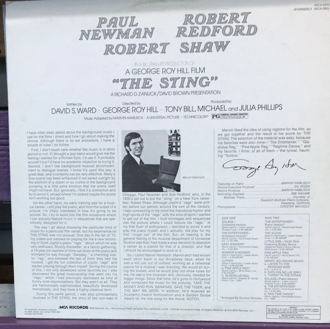 - The Sting - Original Motion Picture Soundtrack - Vinyl Record -
