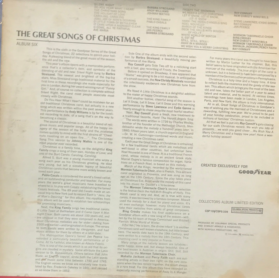 The Great Songs of Christmas - Vinyl Record - 33