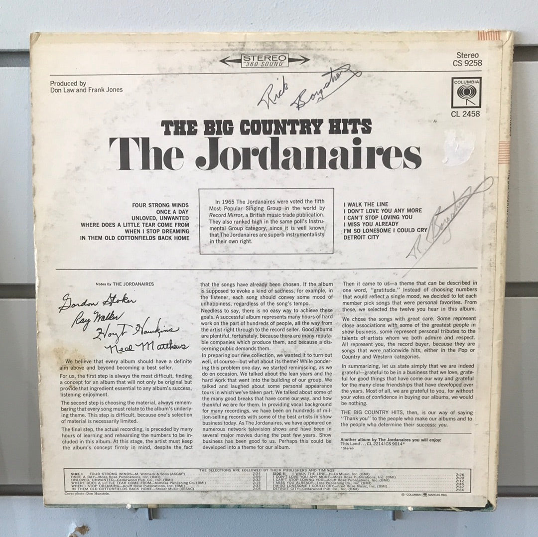 - The Jordanaires - The Big Country Hits - Vinyl Record -