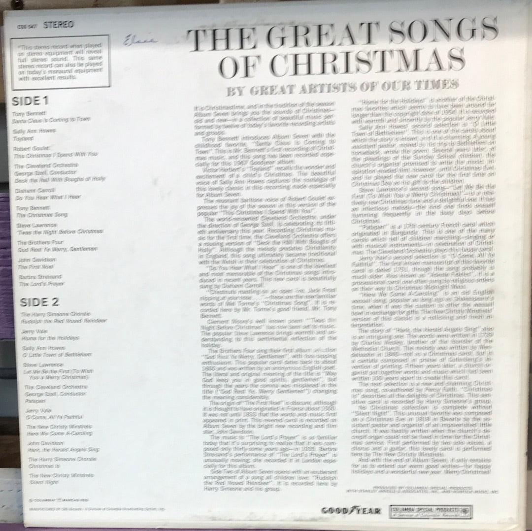 The Great Songs of Christmas- Album Seven - Vinyl Record - 33