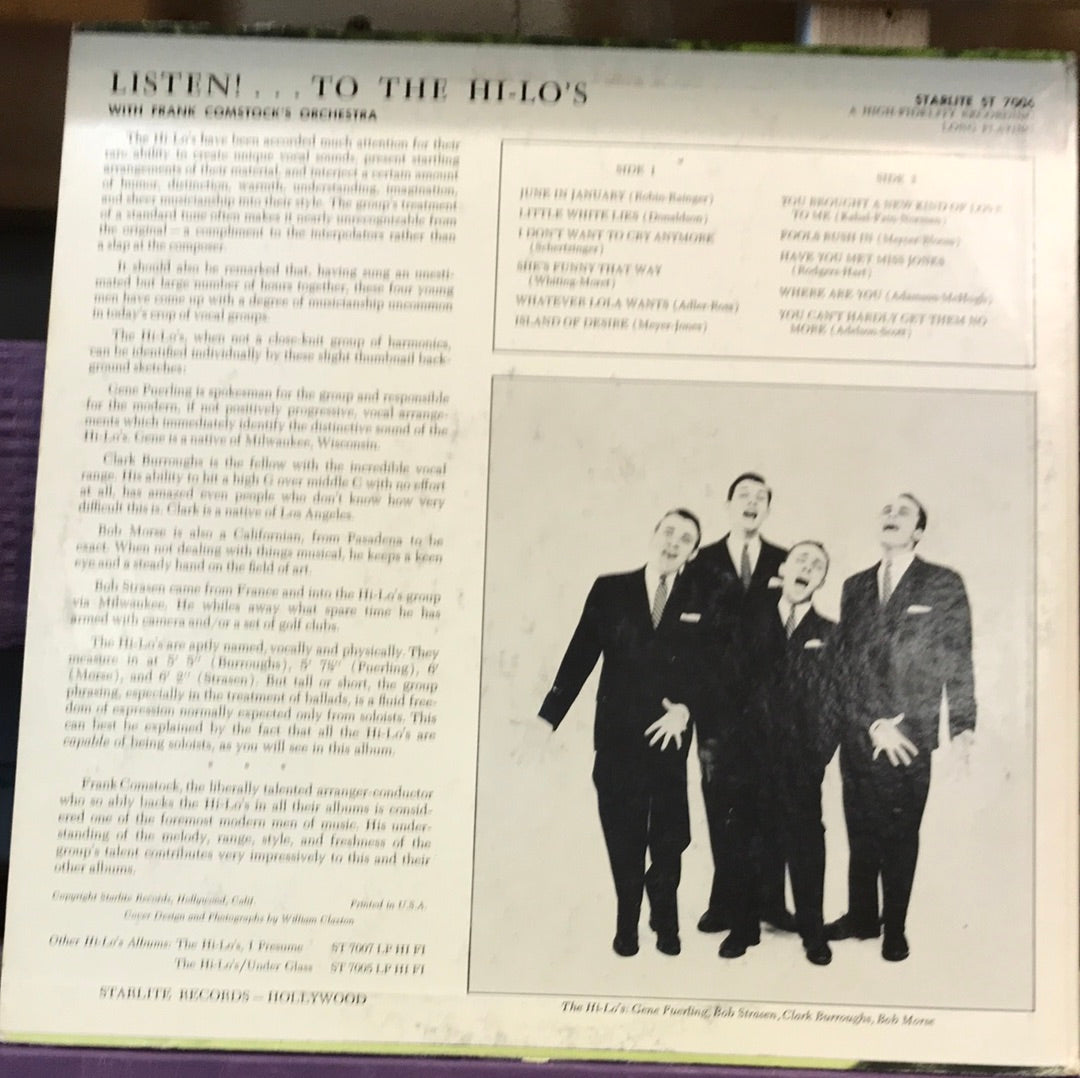 - The Hi-Lo’s - Listen - Vinyl Record -