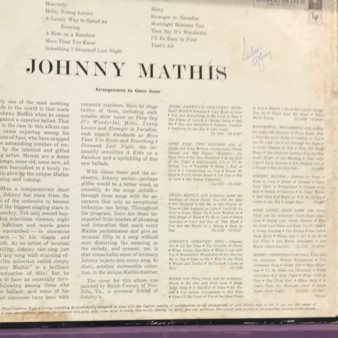 - Johnny Mathis - Heavenly - Vinyl Record -