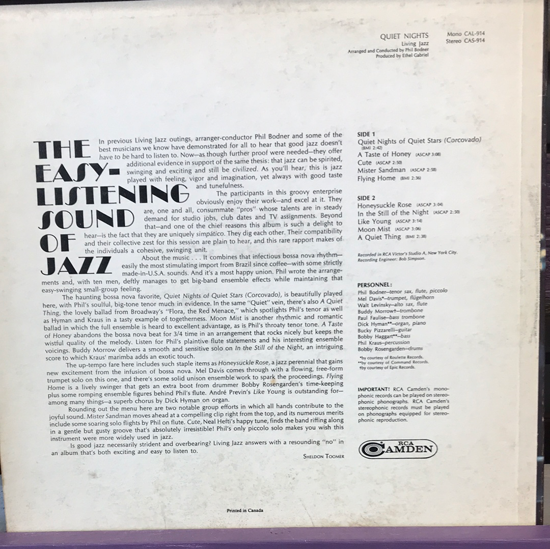 - Living Jazz - Quiet Nights - Vinyl Record -
