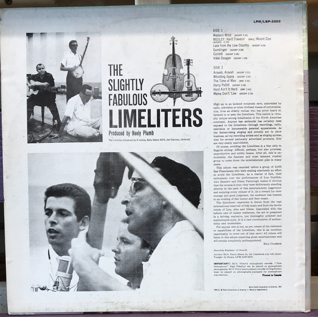 - The Slightly Fabulous Limeliters - Vinyl Record -