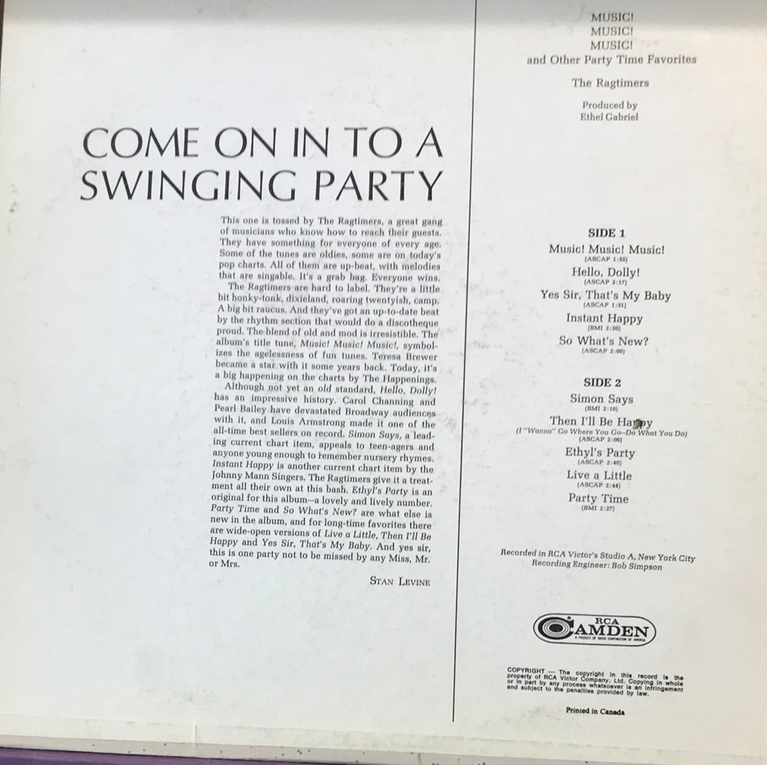- The Ragtimers Music! Music! Music! - Vinyl Record -