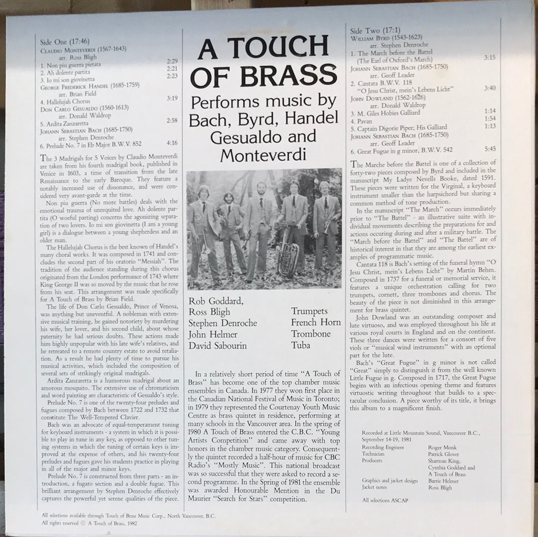 - A Touch of Brass Performs music by Bach, Byrd, Handel… - Vinyl Record -