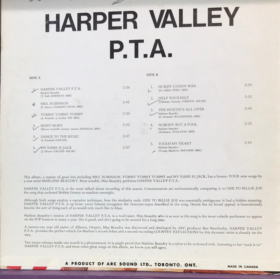 - Marlene Beaudry - Harper Valley PTA - Vinyl Record -