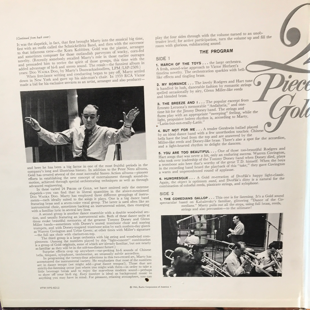 - Marty Gold & his Orchestra play 24 Pieces of Gold - Vinyl Record -