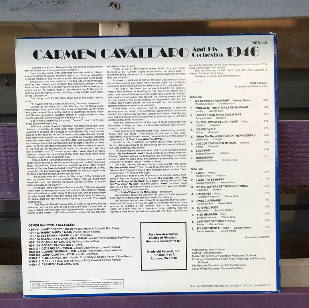 - Carmen Cavallaro And His Orchestra - The Uncollected 1946 - Vinyl Record -