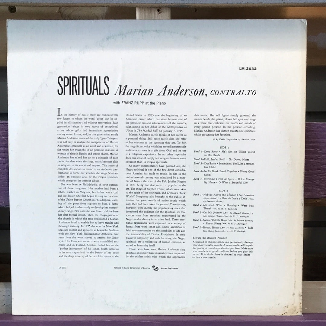 - Marian Anderson - Sprituals - Vinyl Record -