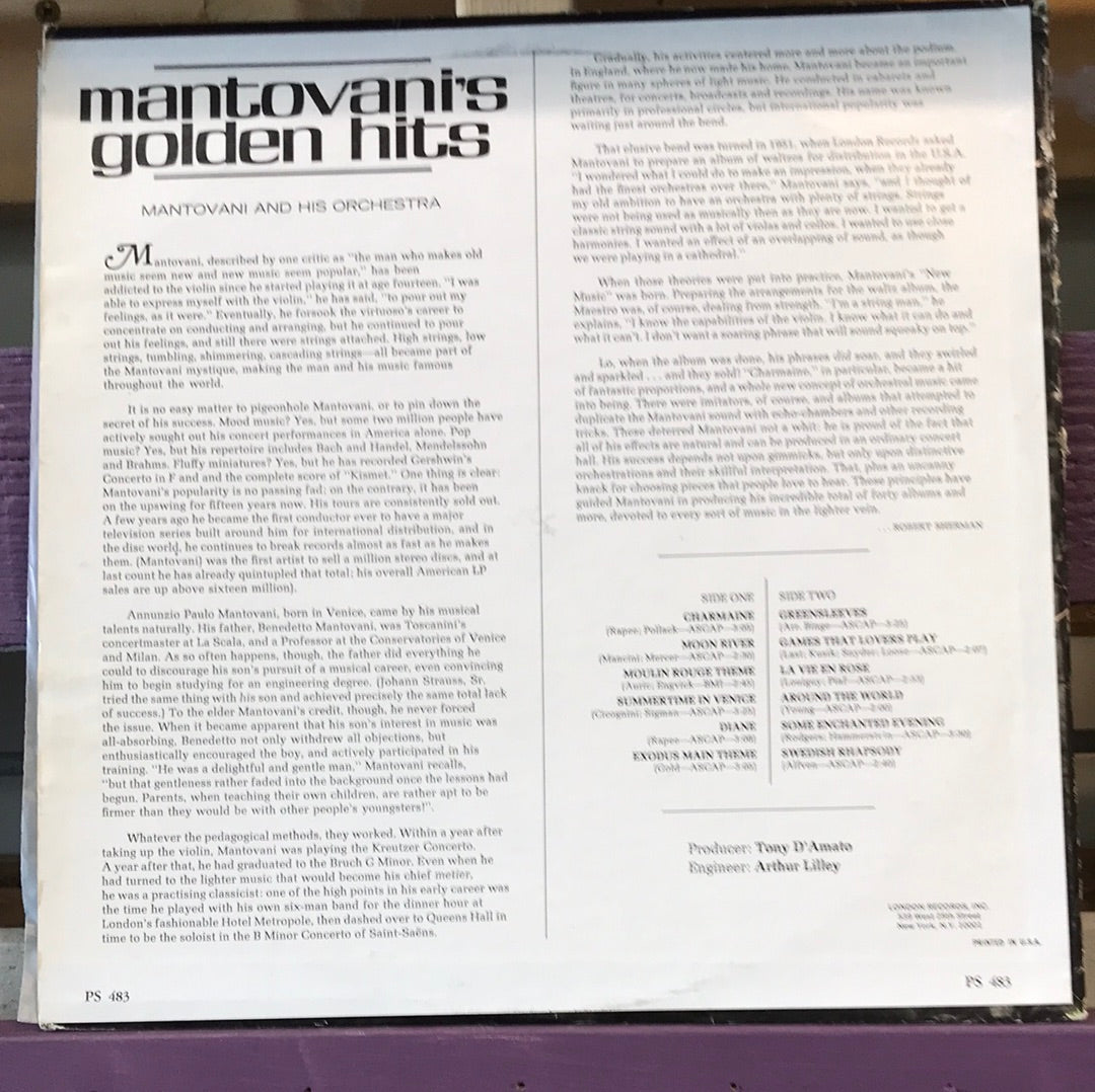 - Mantovani’s Golden Hits - Vinyl Record -