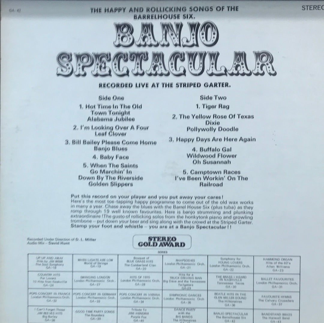 - Banjo Spectacular - The BarrelHouse Six - Vinyl Record -