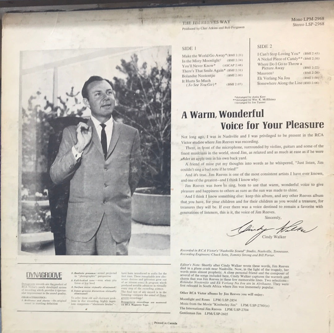 - The Jim Reeves Way - Vinyl Record -