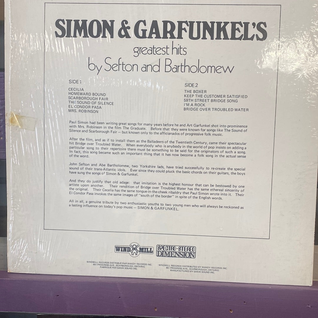 - Sefton & Bartholomew - Simon & Garfunkel’s Greatest Hits - Vinyl Record -