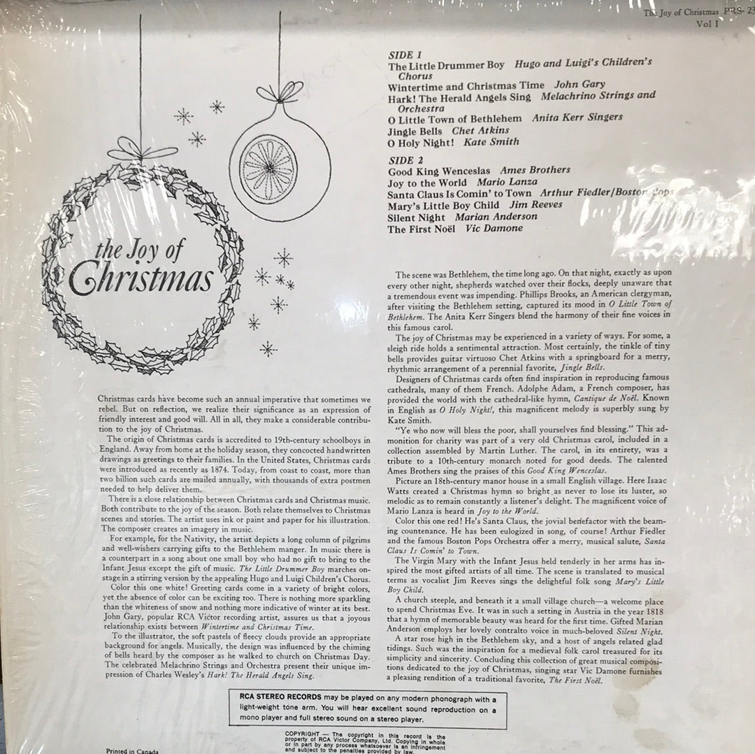 - The Joy of Christmas- Volume 1 - Vinyl Record -