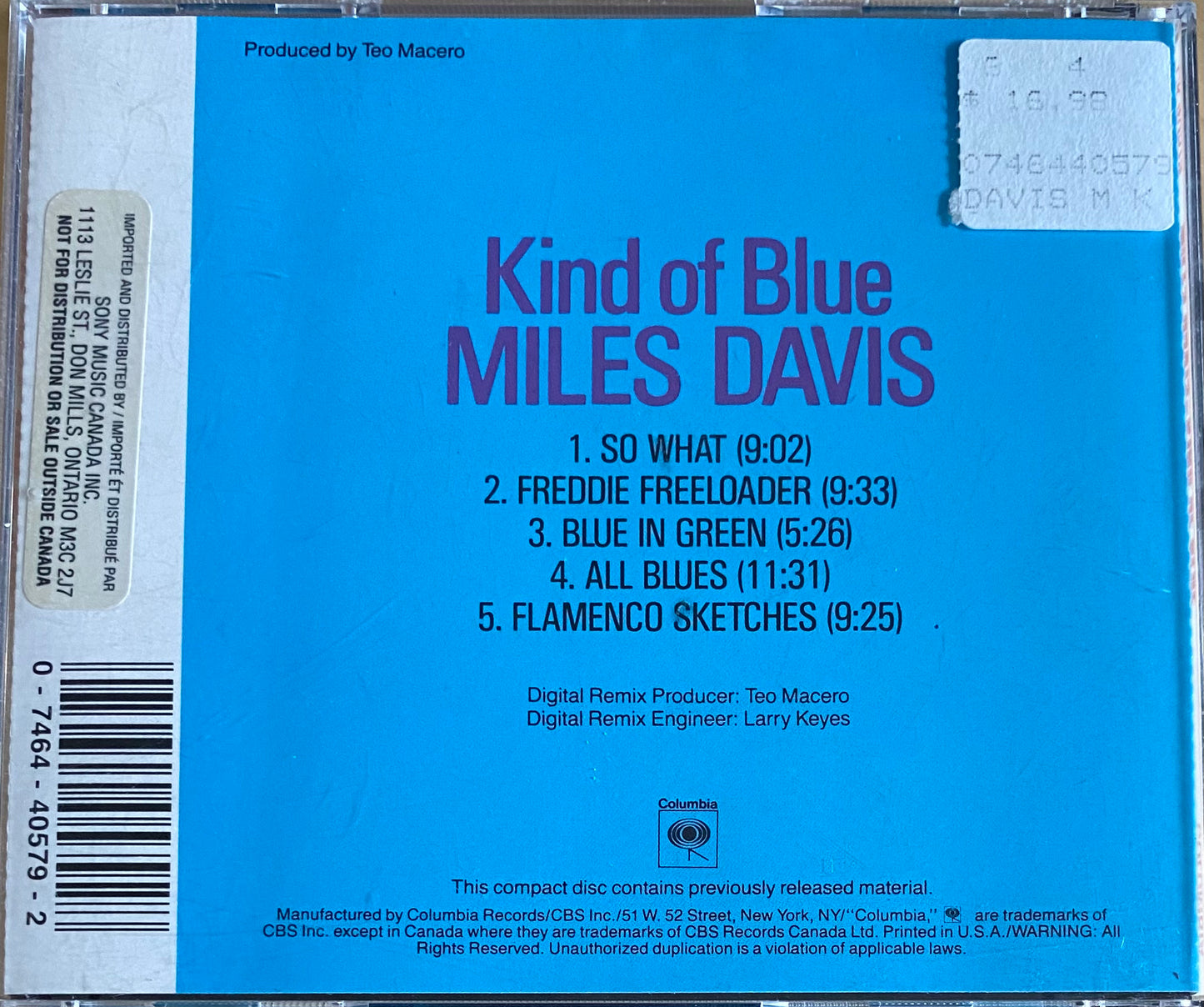 Miles Davis — Kind Of Blue
