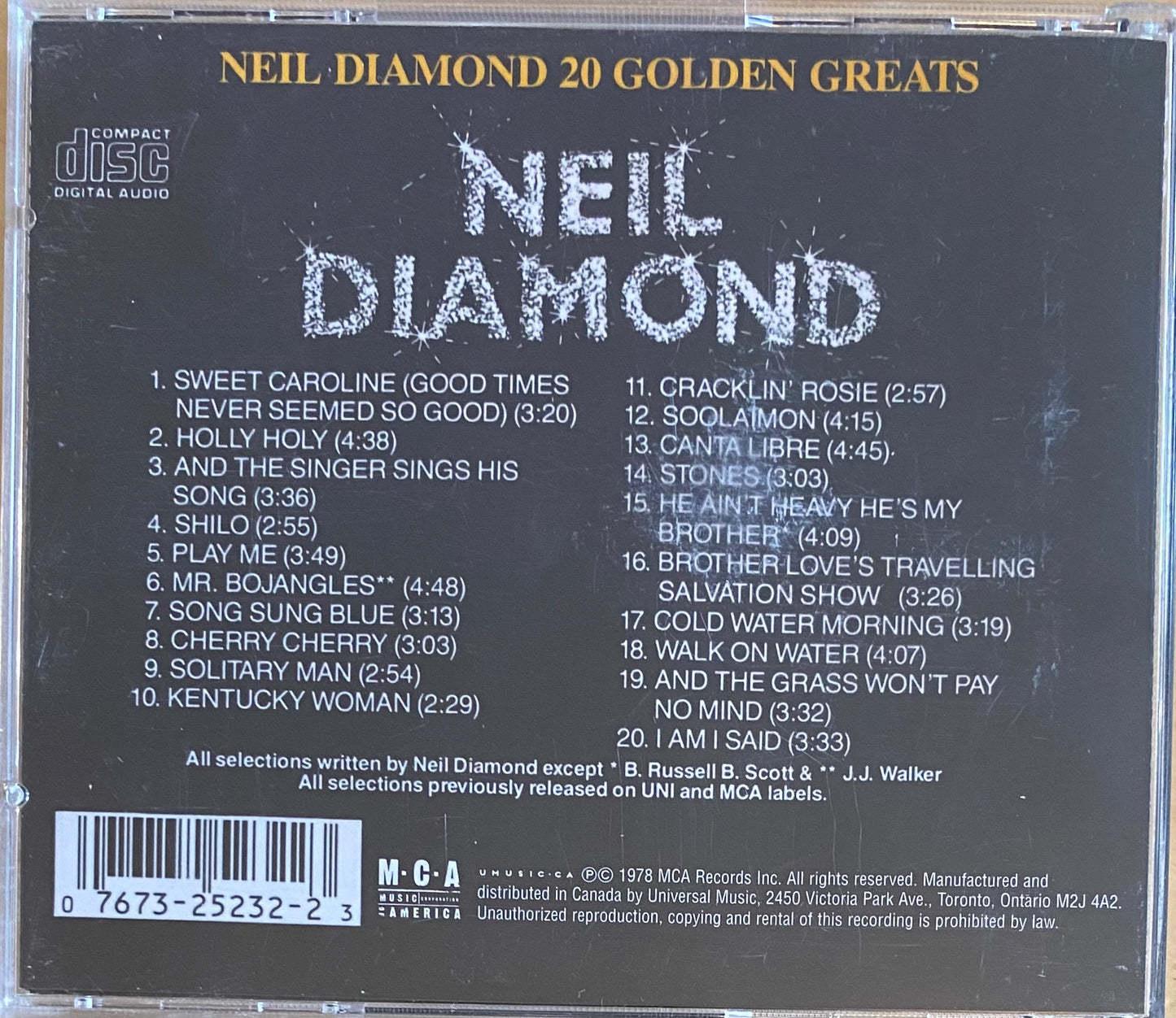 Neil Diamond — 20 Golden Greats