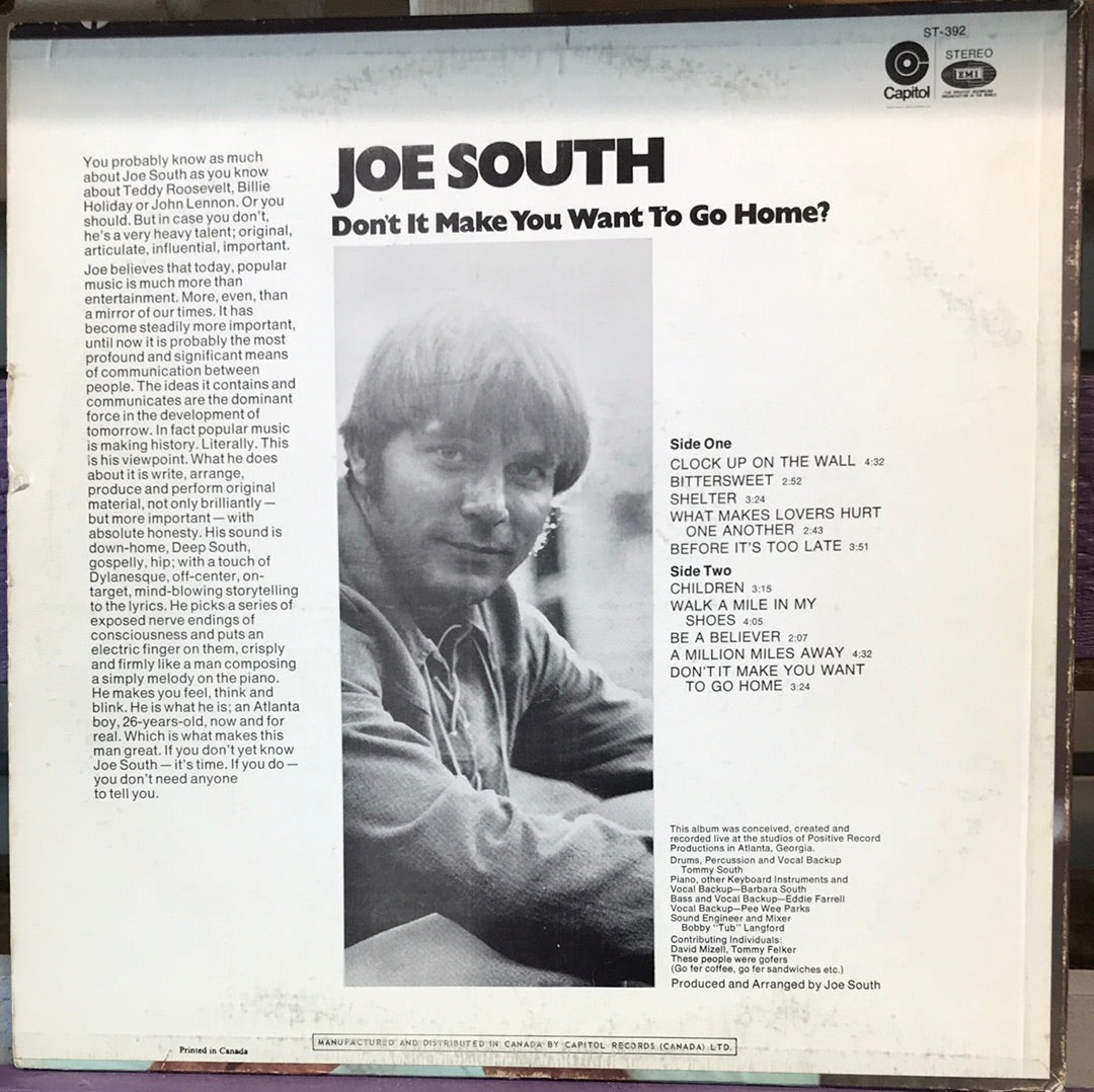 Joe South - don’t it make you want to go home - Vinyl Record - 33