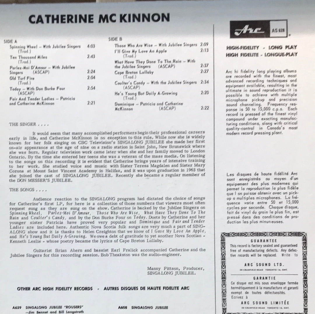 Catherine McKinnon- The Voice of an Angel - Vinyl Record - 33