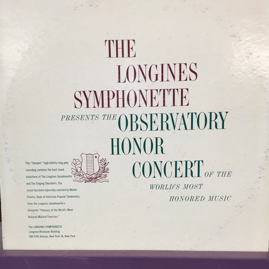 The Observatory Honor Concert - Vinyl Record - 33