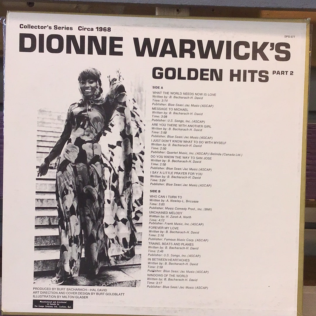 - Dionne Warwicks - Golden Hits - Vinyl Record -