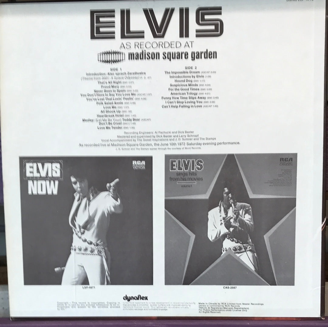 Elvis as recorded at Madison Square Garden - Vinyl Record - 33