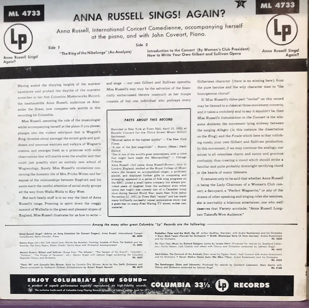 Anna Russell Sings! Again? - Vinyl Record - 33