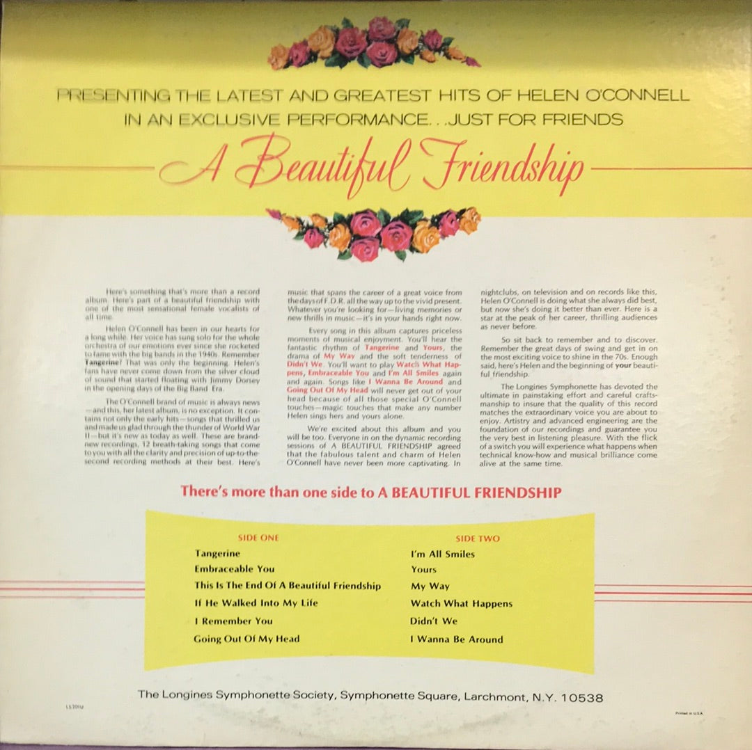 Helen O’Connell - A Beautiful Friendship - Vinyl Record - 33