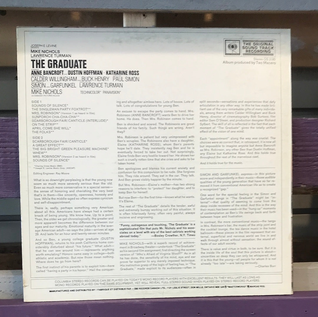 Simon & Garfunkel - The Graduate Original Soundtrack - Vinyl Record - 33