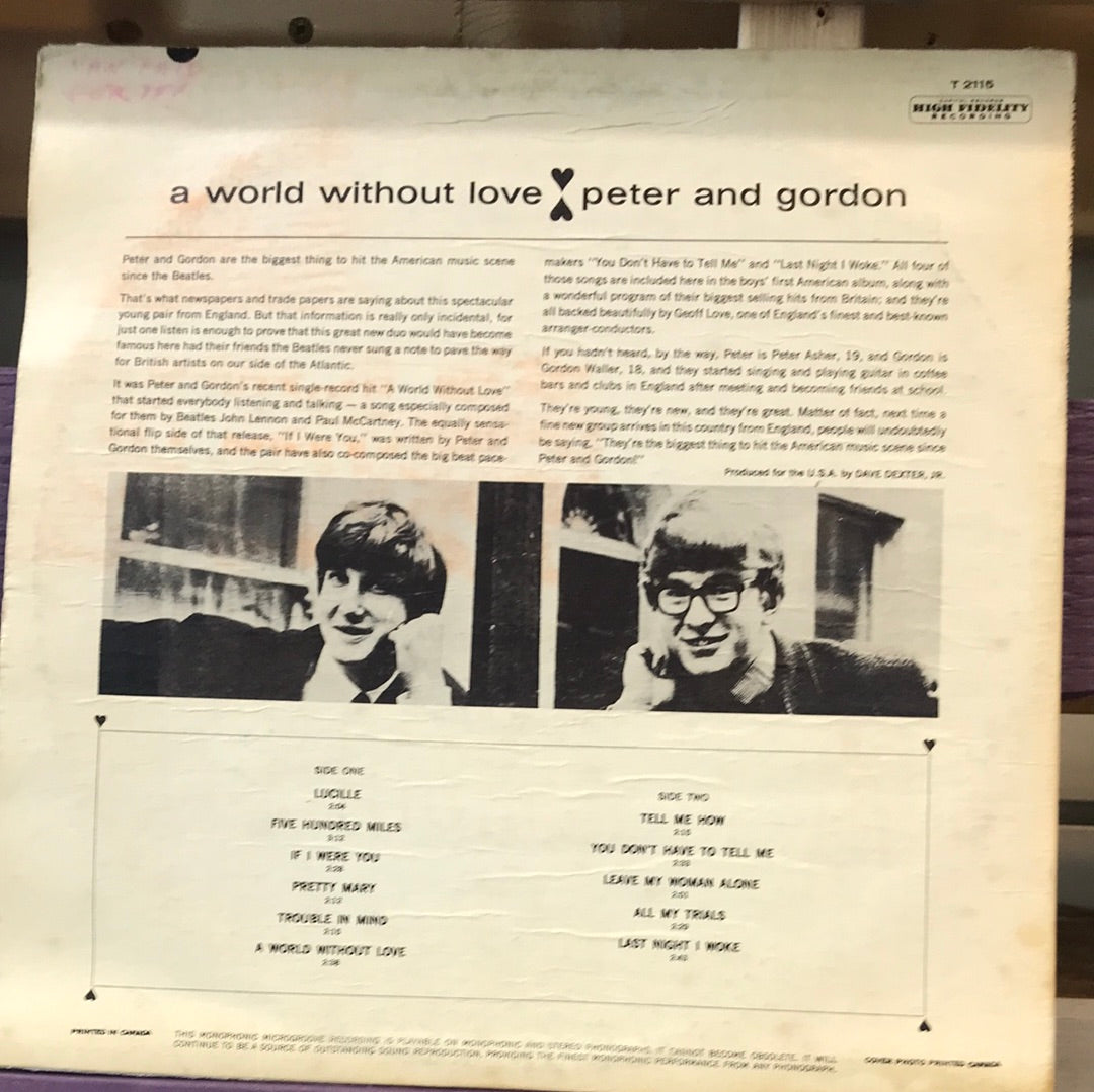 Peter And Gorden A World Without Love - Vinyl Record - 33