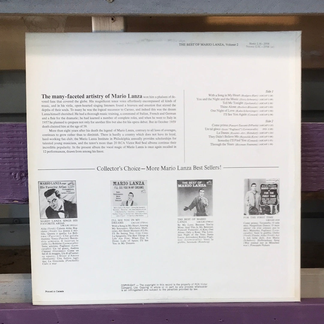Mario Lanza - The Best Of Mario Lanza, Vol II - Vinyl Record - 33
