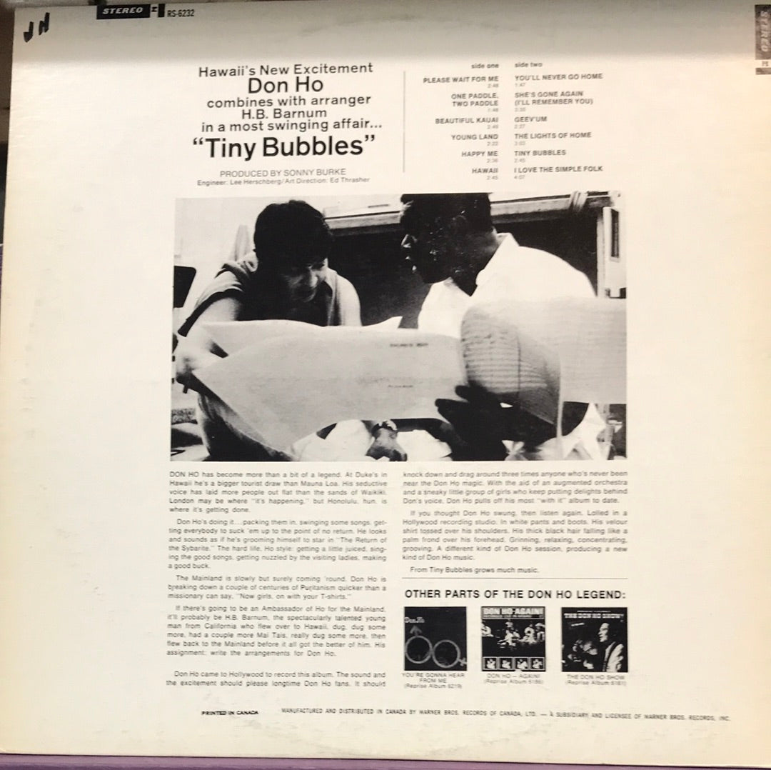 Don Ho - Tiny Bubbles - Vinyl Record - 33