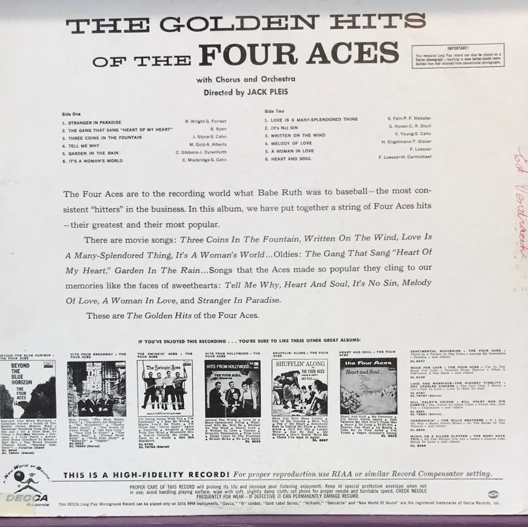 The Golden Hits of the Four Acres - Vinyl Record - 33