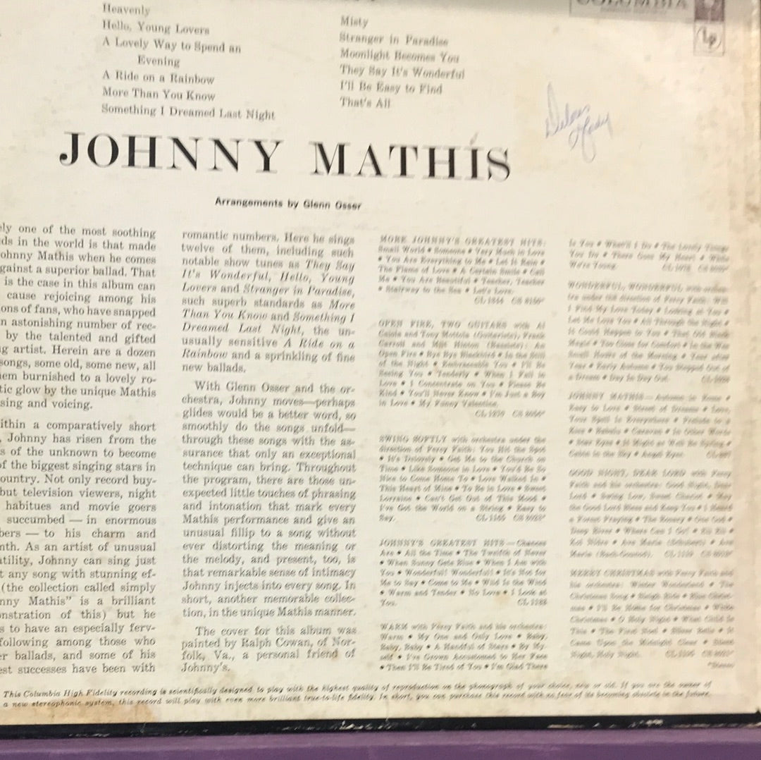 Johnny Mathis - Heavenly - Vinyl Record - 33