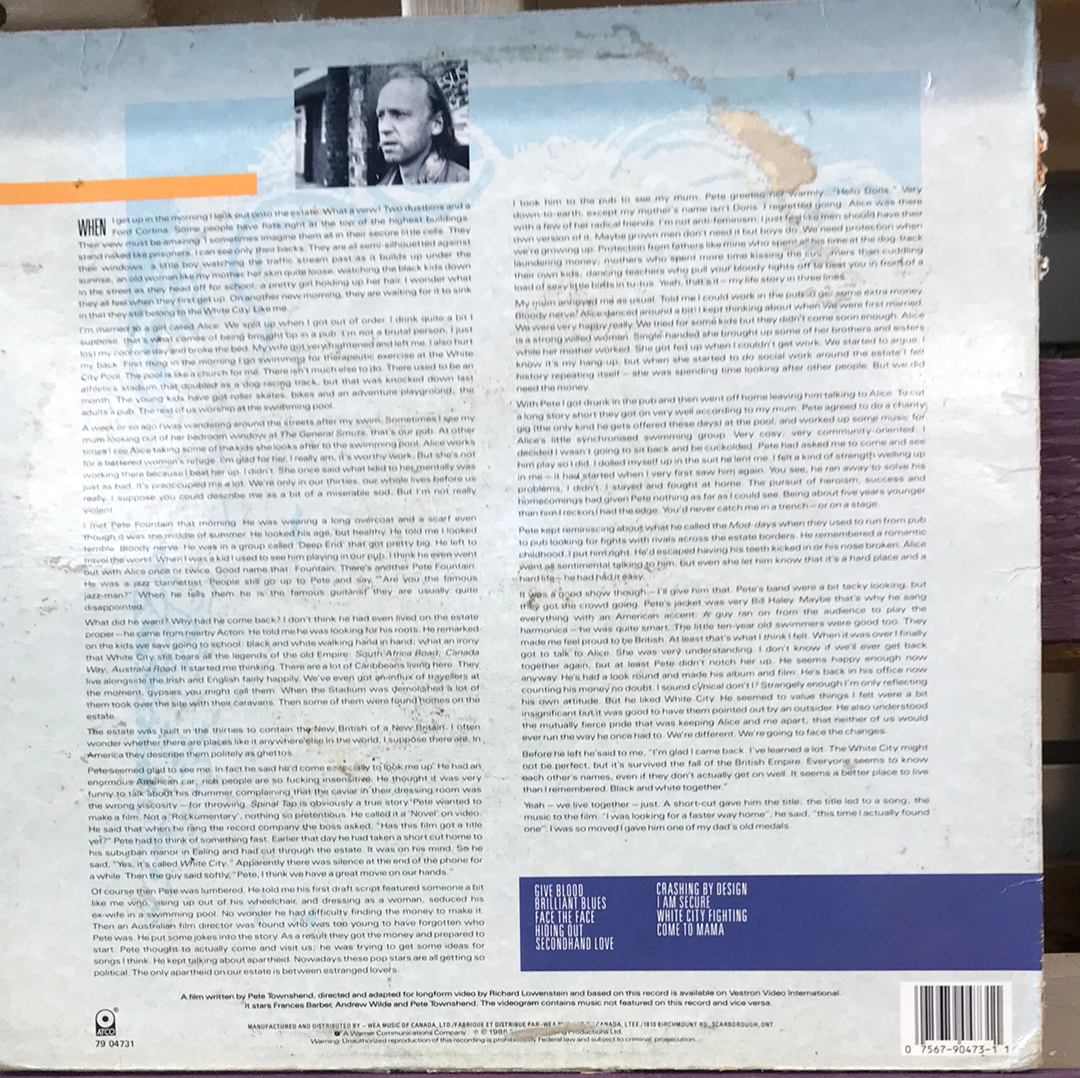 Pete Townshend - White City A Novel - Vinyl Record - 33