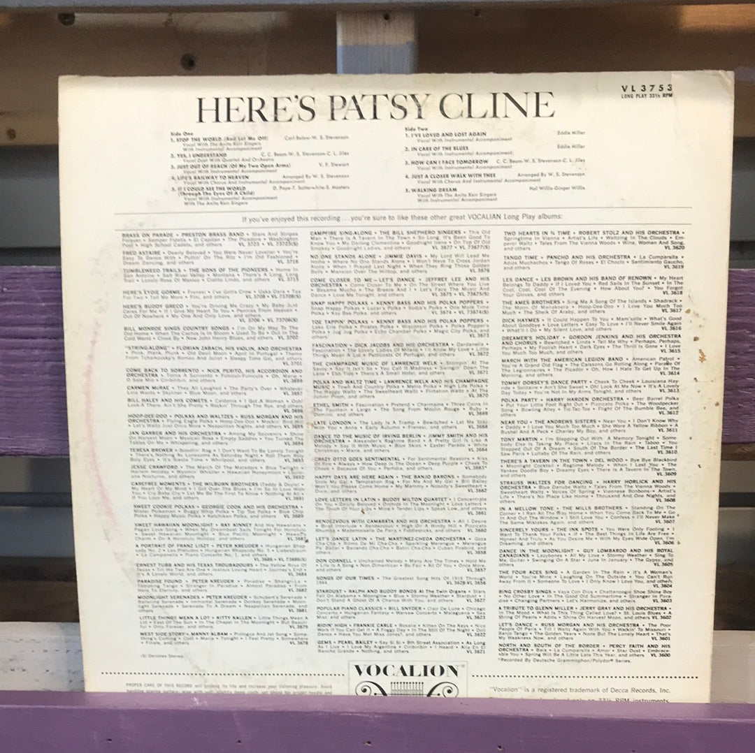 Patsy Cline — Here’s Patsy Cline - Vinyl Record - 33